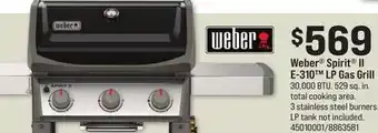 Ace Hardware Weber Spirit II E-310 LP Gas Grill offer