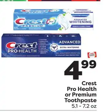 Weis Markets Crest Pro Health or Premium Toothpaste offer