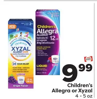 Weis Markets Children's Allegra or Xyzal offer