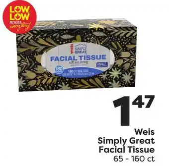 Weis Markets Weis Simply Great Facial Tissue offer