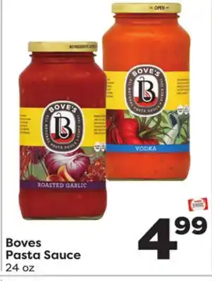 Weis Markets Boves Pasta Sauce offer