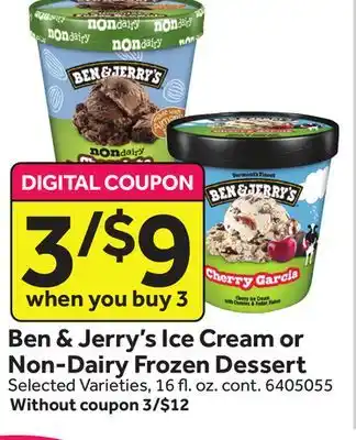 Stop&Shop Ben & Jerry's Ice Cream or Non-Dairy Frozen Dessert offer