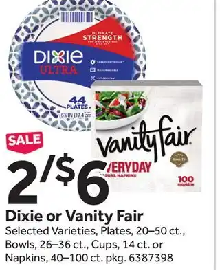 Stop&Shop Dixie or Vanity Fair offer