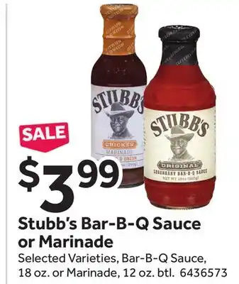 Stop&Shop Stubb's Bar-B-Q Sauce or Marinade offer