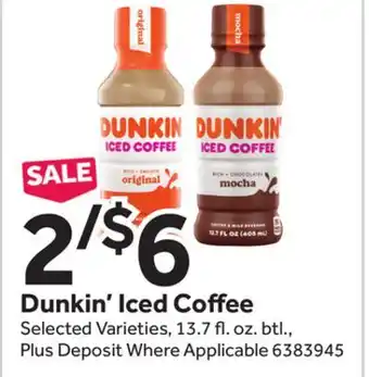 Stop&Shop Dunkin' Iced Coffee offer