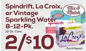 DeCicco & Sons Spindrift, La Croix, or Vintage Sparkling Water offer