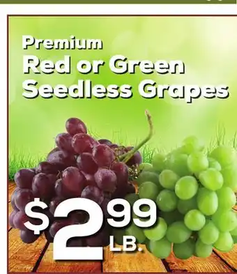 DeCicco & Sons Premium Red or Green Seedless Grapes offer