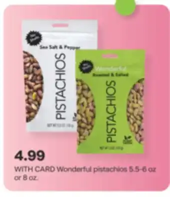CVS Wonderful pistachios 5.5-6 oz or 8 oz offer