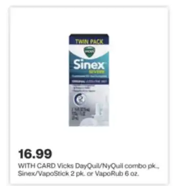 CVS Vicks DayQuil/NyQuil combo pk., Sinex/VapoStick 2 pk. or VapoRub 6 oz offer