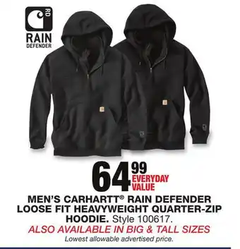 Blain's Farm & Fleet MEN'S CARHARTT RAIN DEFENDER LOOSE FIT HEAVYWEIGHT QUARTER ZIP HOODIE offer