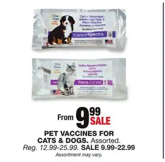 Blain's Farm & Fleet PET VACCINES FOR CATS & DOGS offer