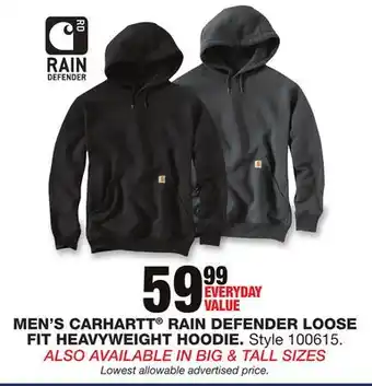 Blain's Farm & Fleet MEN'S CARHARTT RAIN DEFENDER LOOSE FIT HEAVYWEIGHT HOODIE offer