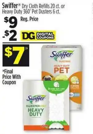 Dollar General Swiffer® Dry Cloth Refills Or Heavy Duty 360® Pet Dusters offer