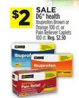 Dollar General DG® Health Ibuprofen Brown Or Orange Or Pain Reliever Caplets offer