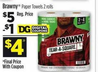Dollar General Brawny® Paper Towels 2 Rolls offer