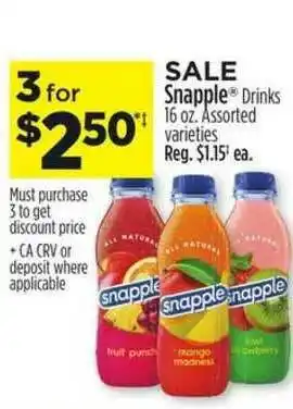 Dollar General Snapple® Drinks 16 Oz. Assorted Varieties offer