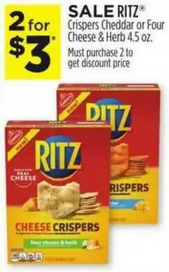 Dollar General Ritz® Crispers Cheddar Or Four Cheese & Herb 4.5 Oz. offer