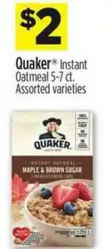 Dollar General Quaker® Instant Oatmeal 5-7 Ct. offer