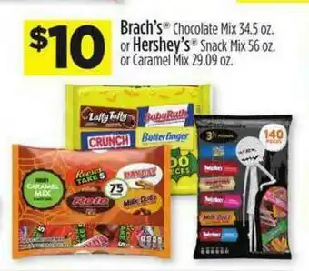 Dollar General Brach's® Chocolate Mix 34.5 Oz Or Hershey's® Snack Mix 56 Oz. Or Caramel Mix 29.09 Oz offer