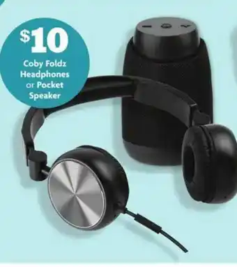 Family Dollar Coby Foldz Headphones Or Pocket Speaker offer