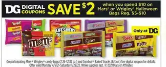 Dollar General Mars® Wrigley® Candy Bags And Combos® Baked Snacks offer