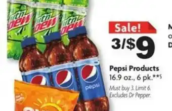 Family Dollar Pepsi Products 16.9 Oz., 6 Pk offer