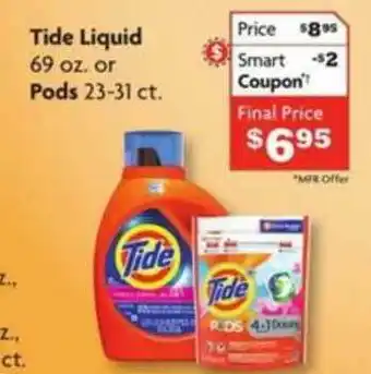 Family Dollar Tide Liquid 69 Oz., Or Pods 23-31 Ct. offer