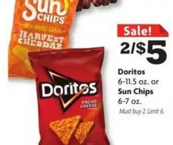 Family Dollar Doritos 6-11.5 Oz. Or Sun Chips 6-7 Oz. offer