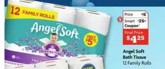 Family Dollar Angel Soft Bath Tissue 12 Family Rolls offer