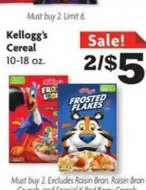 Family Dollar Kellogg's Cereal 10-18 Oz. offer