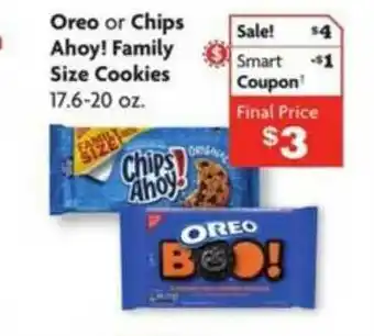 Family Dollar Oreo Or Chips Ahoy! Family Size Cookies 17.6-20 Oz. offer