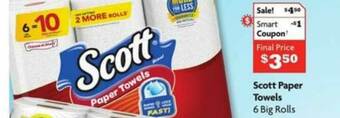 Family Dollar Scott Paper Towels 6 Big Rolls offer