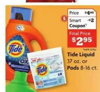 Family Dollar Tide Liquid 37 Oz. Or Pods 8-16 Ct. offer