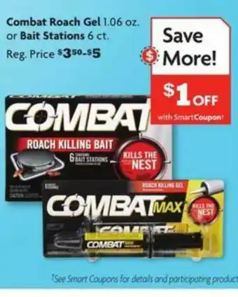 Family Dollar Combat Roach Gel 1.06 Oz. Or Bait Stations 6 Ct. offer
