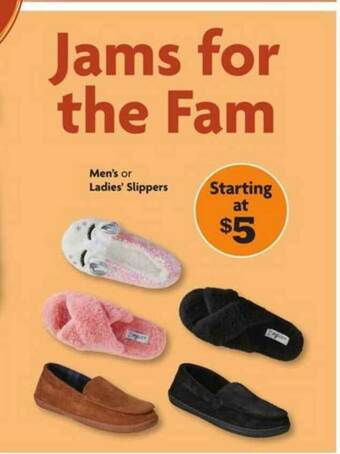 Family Dollar Men's Or Ladies' Slippers offer