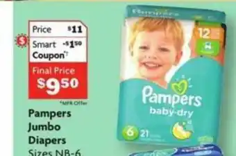 Family Dollar Pampers Jumbo Diapers offer
