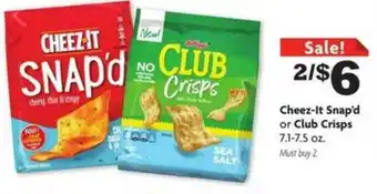 Family Dollar Cheez-It Snap'd Or Club Crisps offer