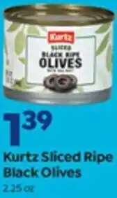 Save a Lot Kurtz Sliced Ripe Black Olives 2.25 oz offer