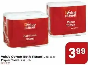 Albertsons Value Corner Bath Tissue Or Paper Towels offer