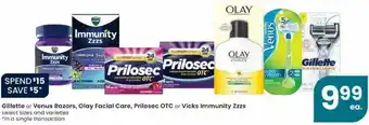 Albertsons Gillette Or Venus Razors, Olay Facial Care, Prilosec OTC Or Vick's Immunity offer