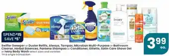 Albertsons Swiffer Sweeper Or Duster Refills, Always, Tampax, Microban Multi-Purpose Or Bathroom Clearner, Herbal Essences, offer