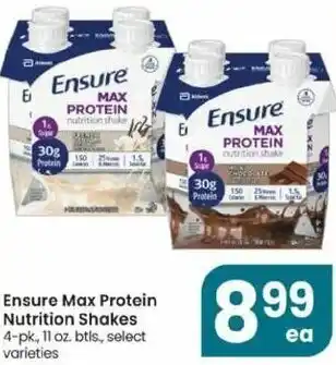 Albertsons Ensure Max Protein Nutrition Shakes offer