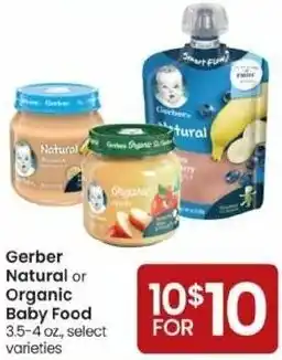 Albertsons Gerber Natural Or Organic Baby Food offer