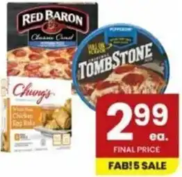 Albertsons Red Baron, Tombstone, Chung's offer