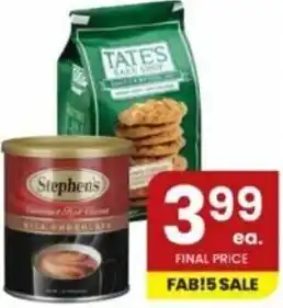 Albertsons Stephen's Gourmet Hot Cocoa, Tate's Chocolate Chip Cookies offer