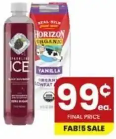 Albertsons Ice Sparkling Water, Horizon Organic Vanilla offer