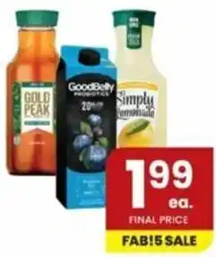 Albertsons Gold Peak, Goodbelly, Simply Lemonade offer