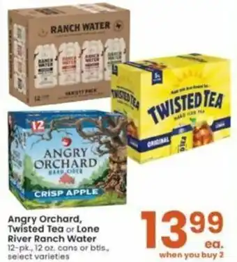 Albertsons Angry Orchard, Twisted Tea Or Lone River Rance Water offer