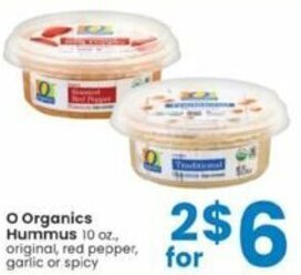 Albertsons O Organics Hummus offer