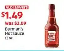 Aldi Burman's Hot Sauce offer